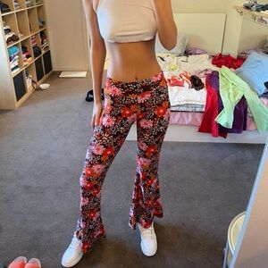 Party City Floral Boot Cut Pants - Multicolor